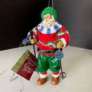 Skier Santa Ornament - Possible Dreams Clothtique by Dept. 56